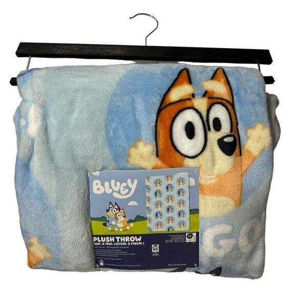 Bluey & Bingo Plush Throw Blanket - Measures 50 X 70 Inches - Kids Blue - Bluey - Picture 3 of 3